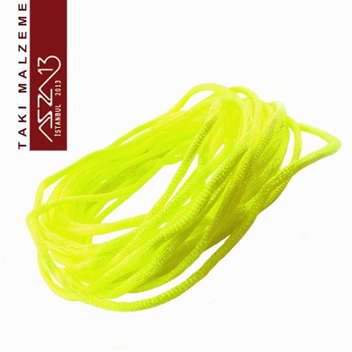 Floş İpler (Rattail Satin Cord)İp, Kordon, MisinaMarkasızNeon Sarı 1,00 mm Floş İp / Paket İçeriği 3 m
