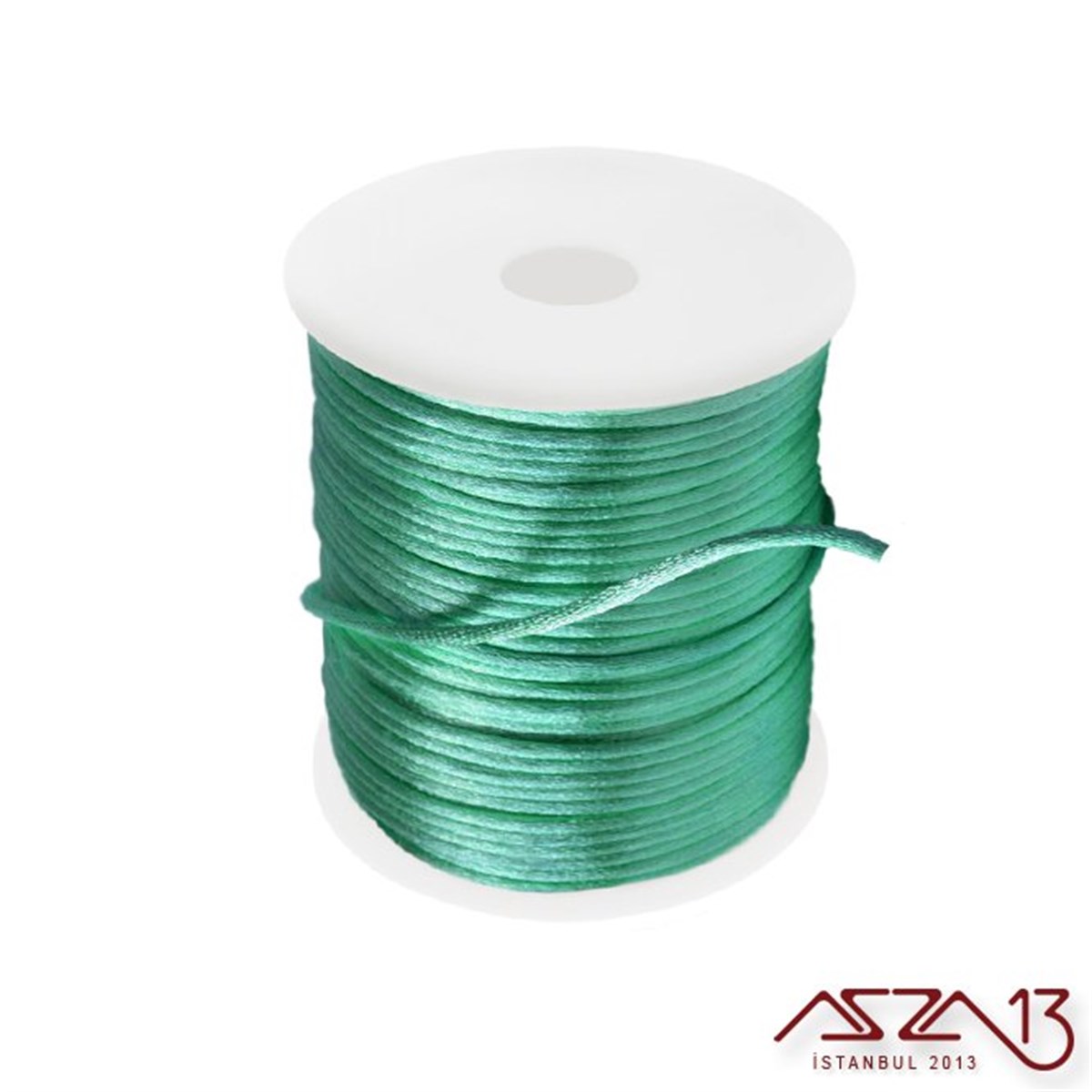 Floş İpler (Rattail Satin Cord)İp, Kordon, MisinaMarkasızTurkuaz Yeşil 2,00 mm Floş İp - 100 m / 1 Masura
