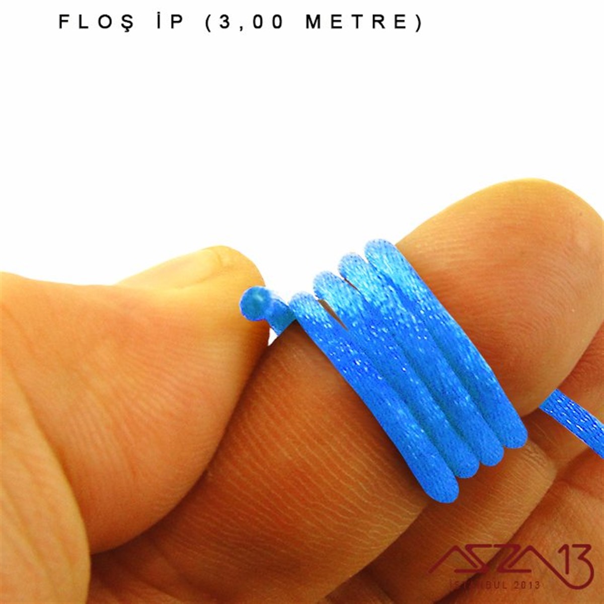Floş İpler (Rattail Satin Cord)İp, Kordon, MisinaMarkasızMavi - 2,00 mm - Floş İp / 3 Metre