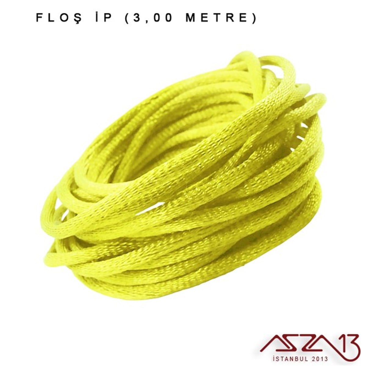Floş İpler (Rattail Satin Cord)İp, Kordon, MisinaMarkasızLimon Sarı - 2,00 mm - Floş İp / 3 Metre