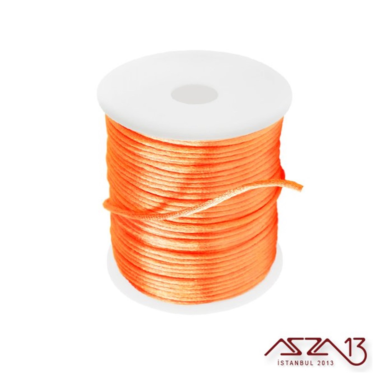Floş İpler (Rattail Satin Cord)İp, Kordon, MisinaMarkasızNeon Turuncu 2,00 mm Floş İp - 100 m / 1 Masura