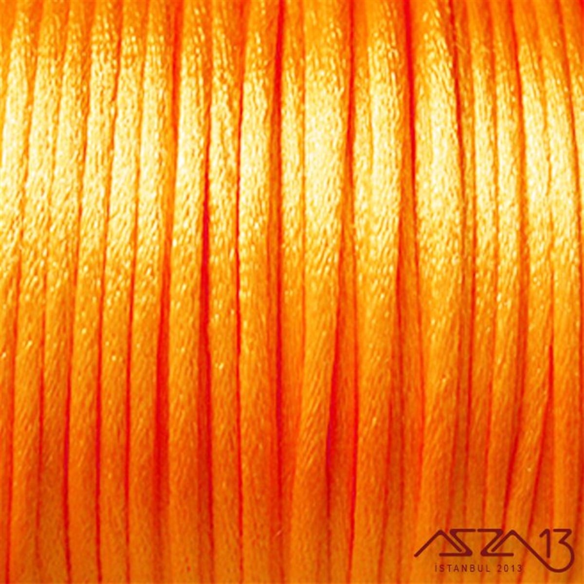Floş İpler (Rattail Satin Cord)İp, Kordon, MisinaMarkasızNeon Turuncu 2,00 mm Floş İp - 100 m / 1 Masura