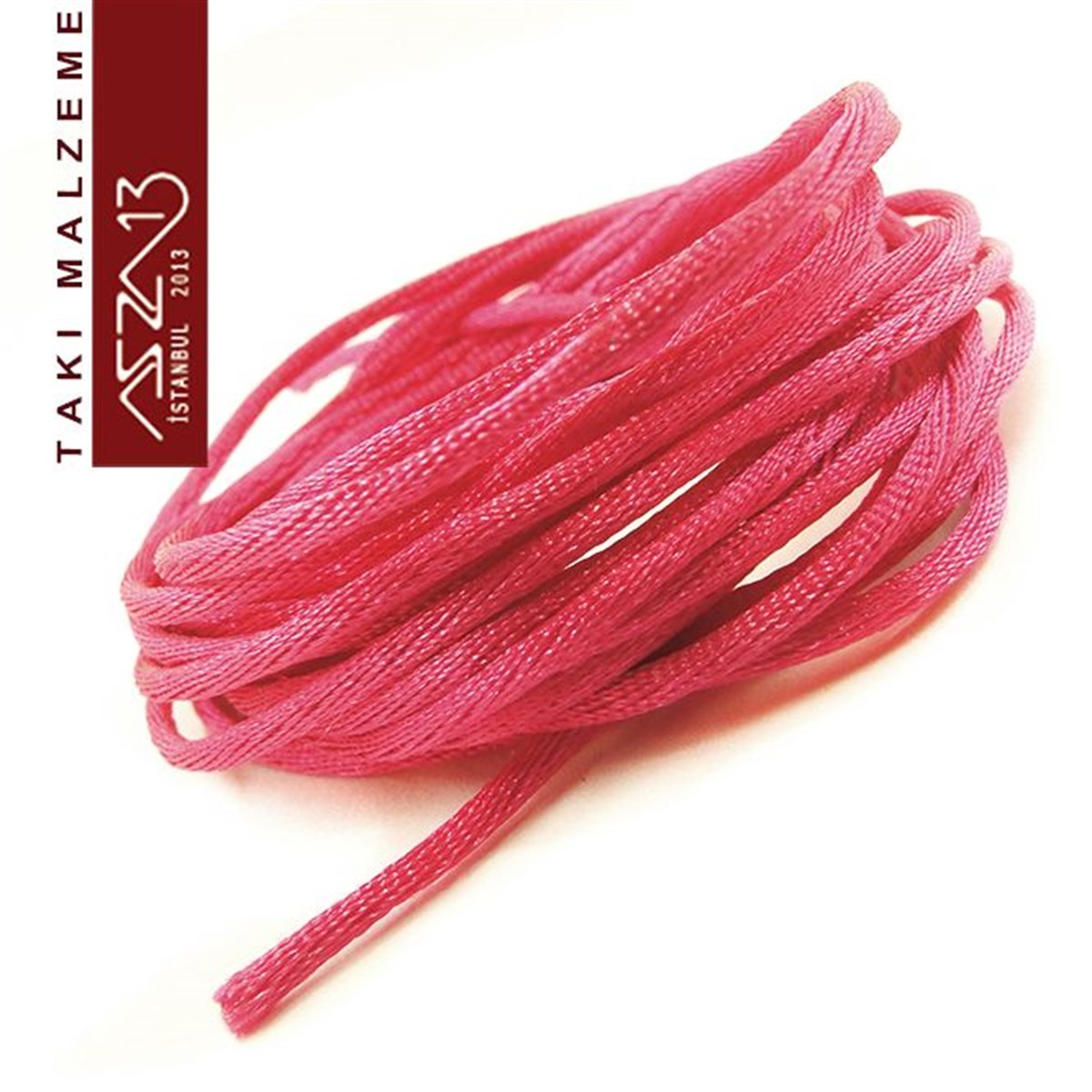 Floş İpler (Rattail Satin Cord)İp, Kordon, MisinaMarkasızPembe 1,00 mm Floş İp / Paket İçeriği 3 m