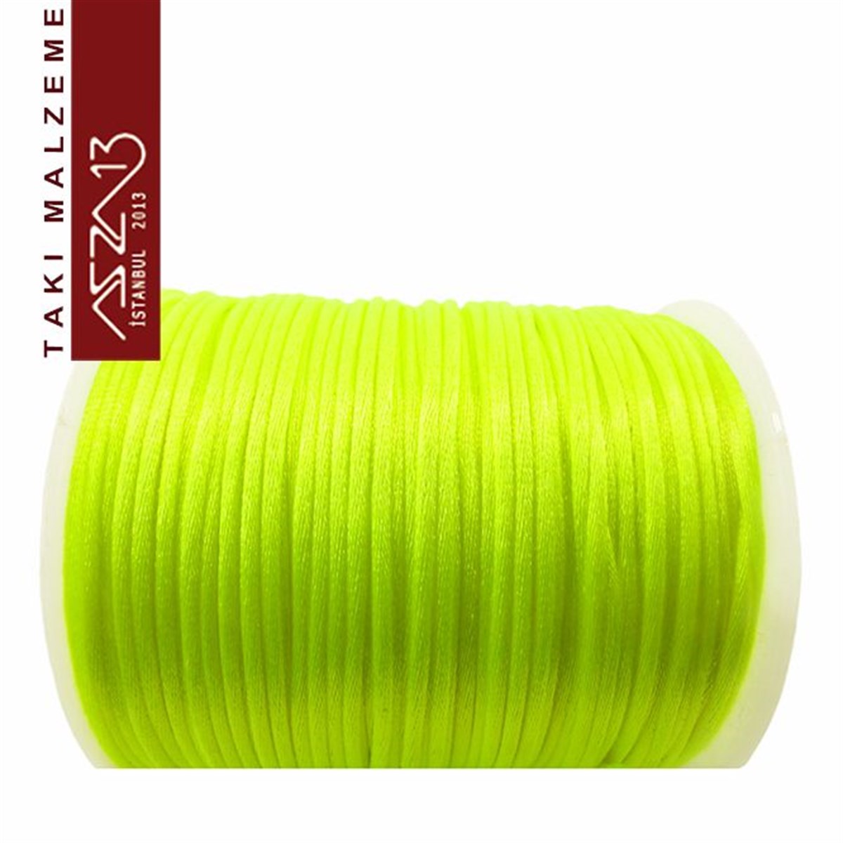 Floş İpler (Rattail Satin Cord)İp, Kordon, MisinaMarkasızNeon Sarı 1,00 mm Floş İp / Paket İçeriği 50 m