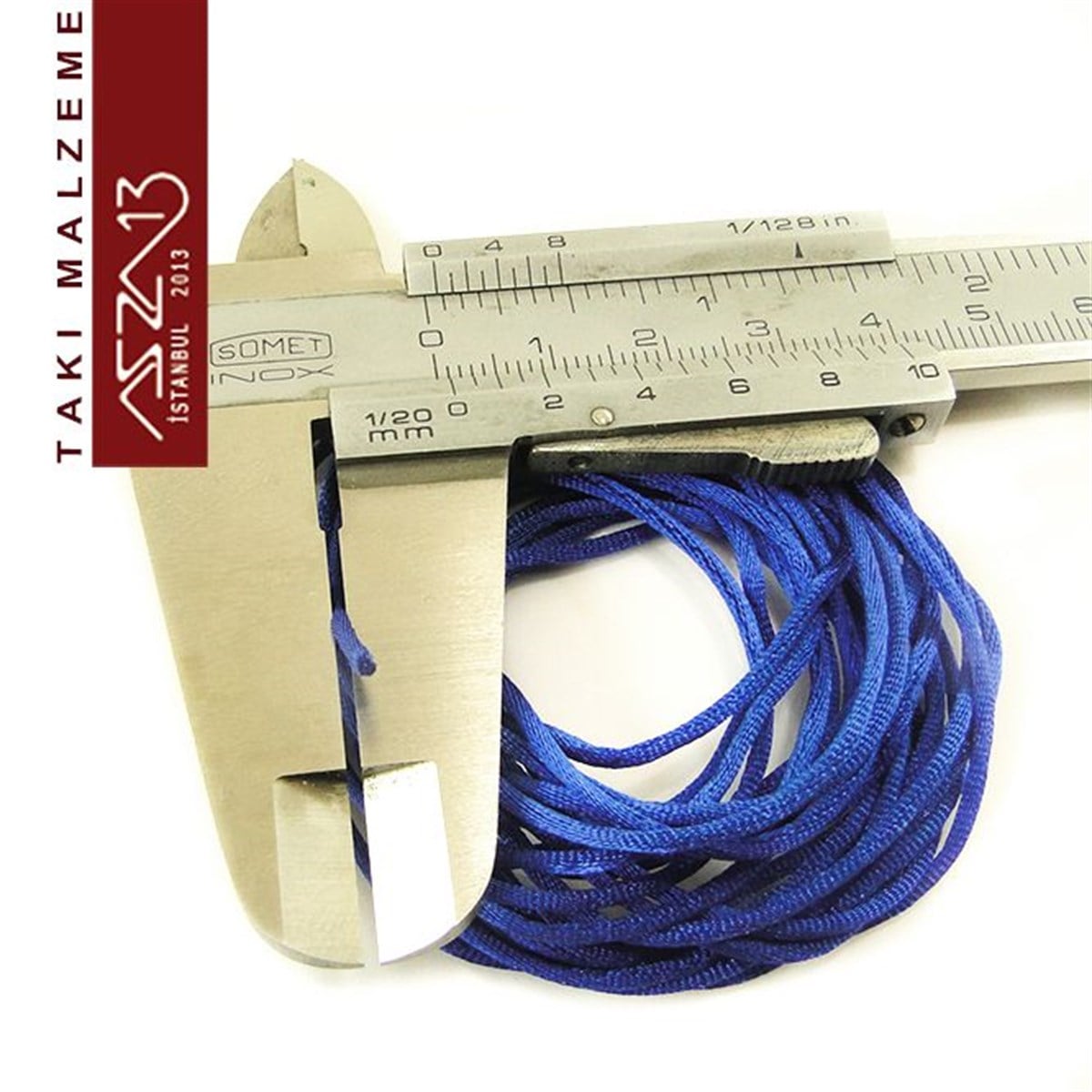 Floş İpler (Rattail Satin Cord)İp, Kordon, MisinaMarkasızKobalt Mavi 1,00 mm Floş İp / Paket İçeriği 3 m