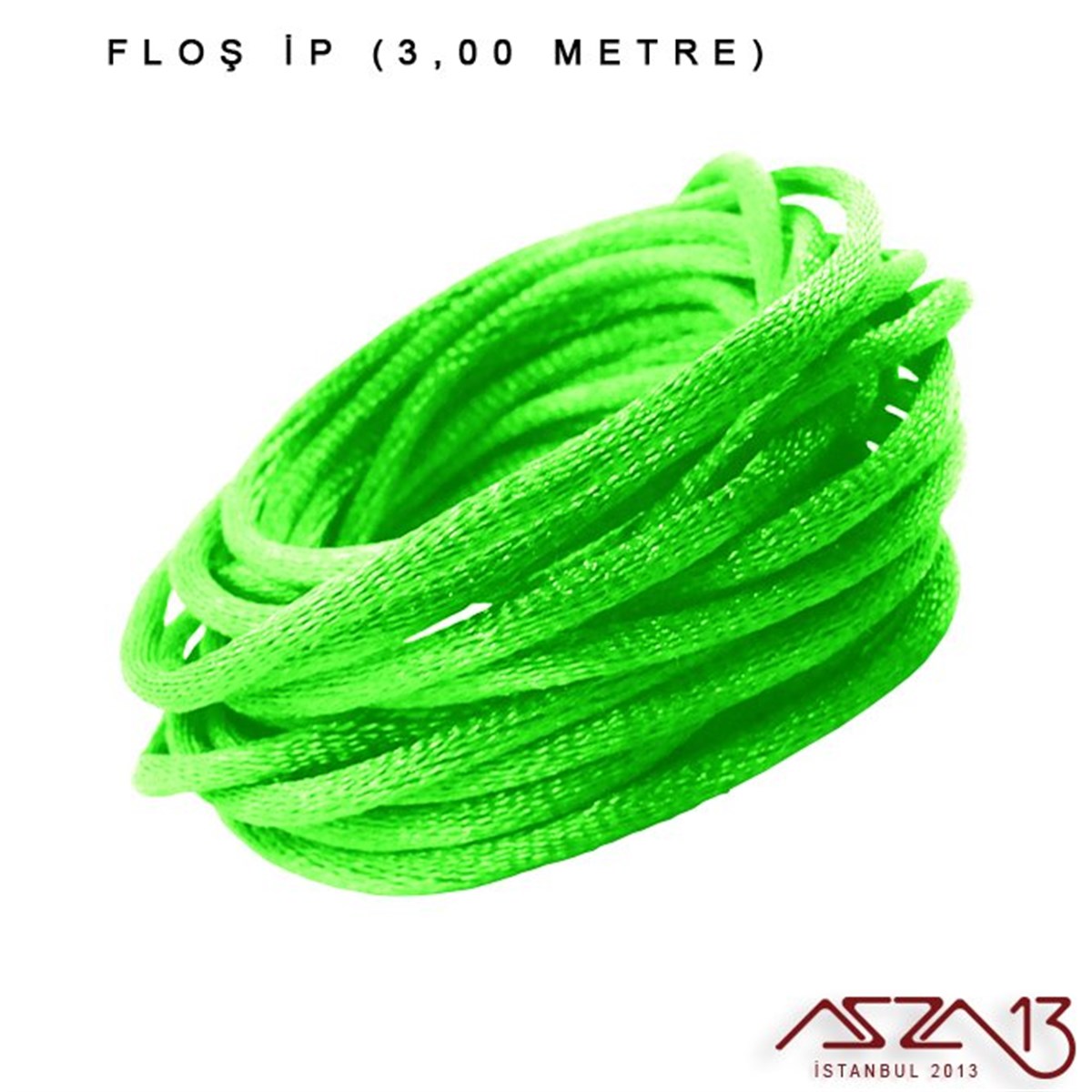 Floş İpler (Rattail Satin Cord)İp, Kordon, MisinaMarkasızNeon Yeşil - 2,00 mm - Floş İp / 3 Metre