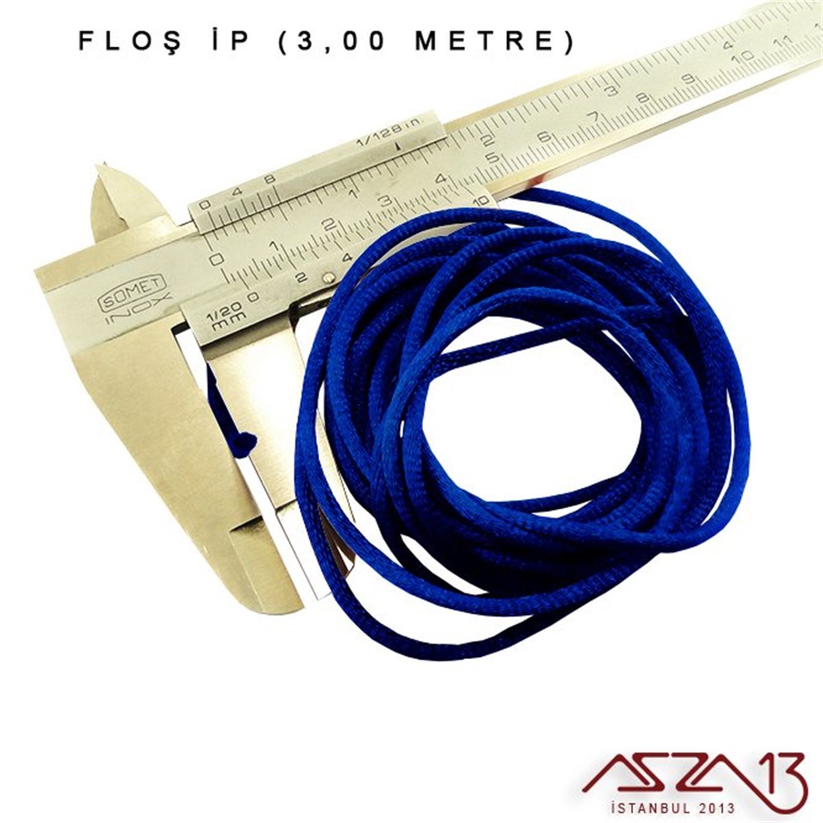 Floş İpler (Rattail Satin Cord)İp, Kordon, MisinaMarkasızKobalt Mavi - 2,00 mm - Floş İp / 3 Metre