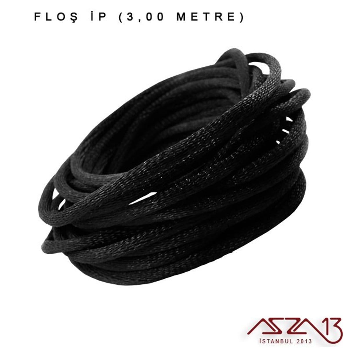 Floş İpler (Rattail Satin Cord)İp, Kordon, MisinaMarkasızSiyah - 2,00 mm - Floş İp / 3 Metre