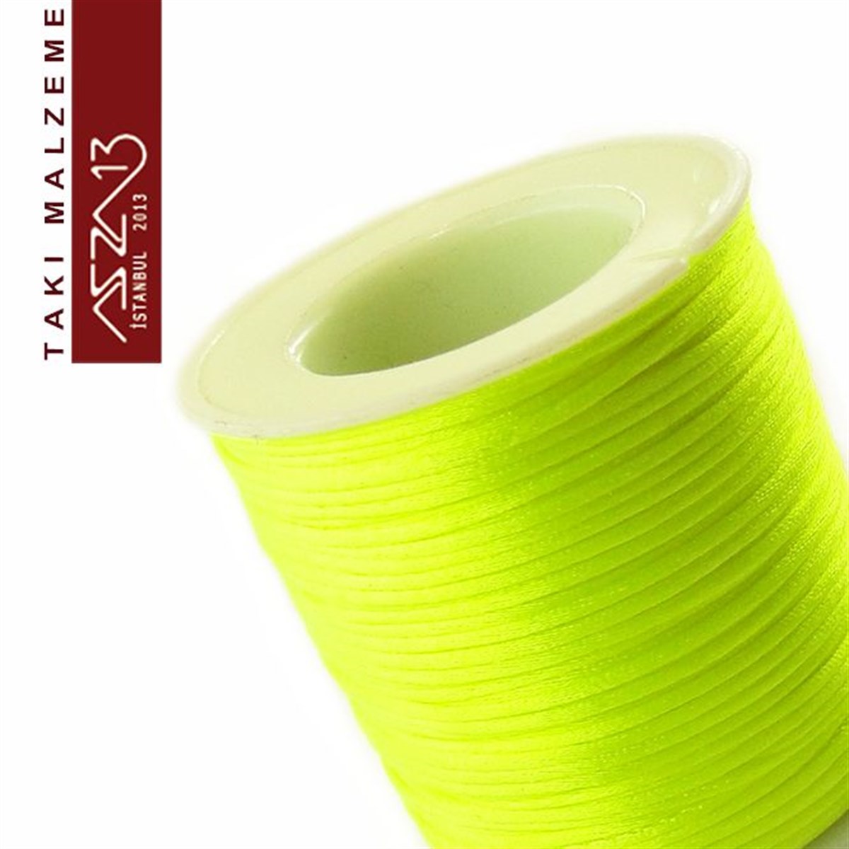 Floş İpler (Rattail Satin Cord)İp, Kordon, MisinaMarkasızNeon Sarı 1,00 mm Floş İp / Paket İçeriği 50 m