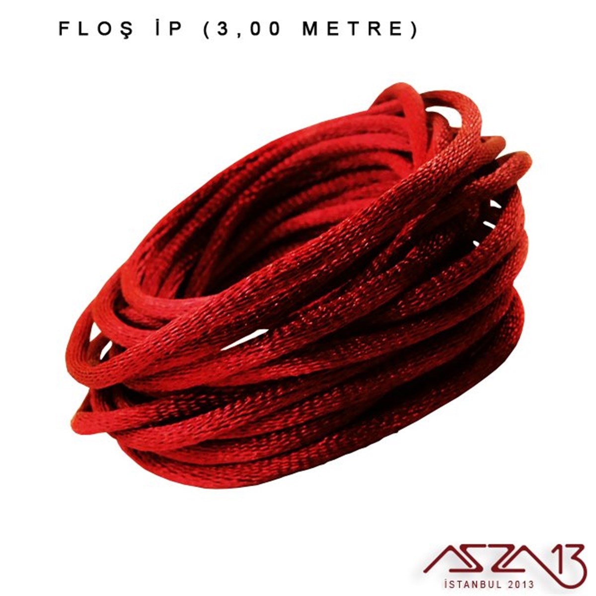 Floş İpler (Rattail Satin Cord)İp, Kordon, MisinaMarkasızKırmızı - 2,00 mm - Floş İp / 3 Metre