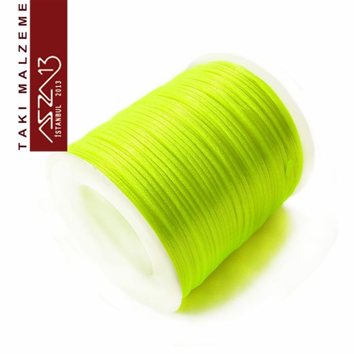 Floş İpler (Rattail Satin Cord)İp, Kordon, MisinaMarkasızNeon Sarı 1,00 mm Floş İp / Paket İçeriği 50 m