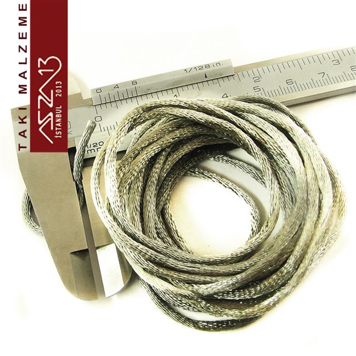 Floş İpler (Rattail Satin Cord)İp, Kordon, MisinaMarkasızGümüş - 2,00 mm - Floş İp / 3 Metre