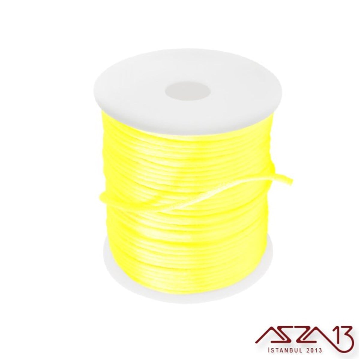 Floş İpler (Rattail Satin Cord)İp, Kordon, MisinaMarkasızNeon Sarı 2,00 mm Floş İp - 100 m / 1 Masura