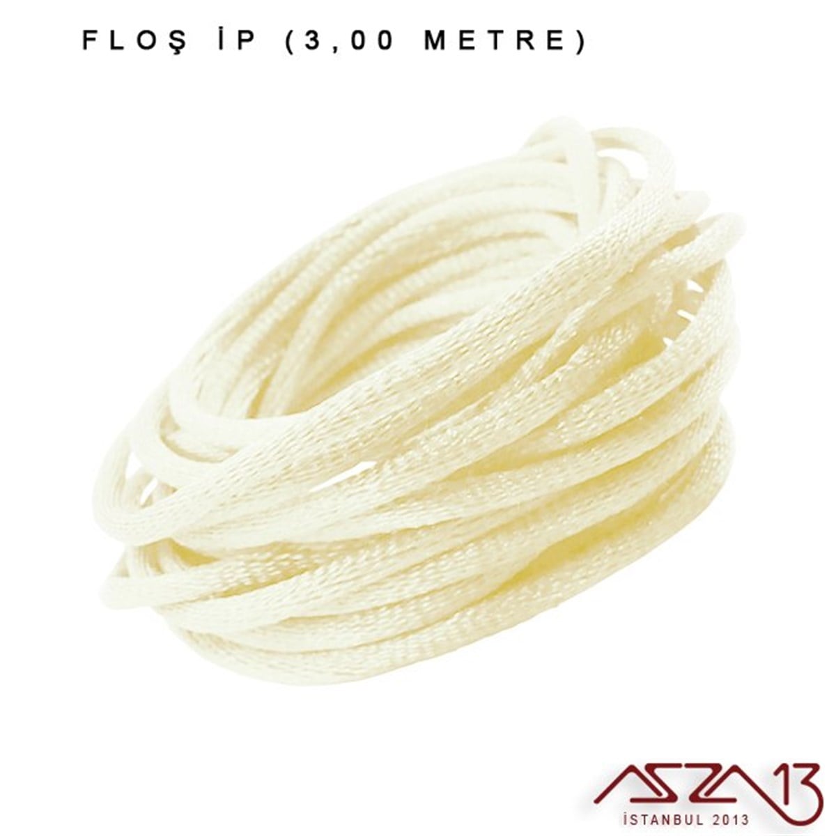 Floş İpler (Rattail Satin Cord)İp, Kordon, MisinaMarkasızKrem - 2,00 mm - Floş İp / 3 Metre