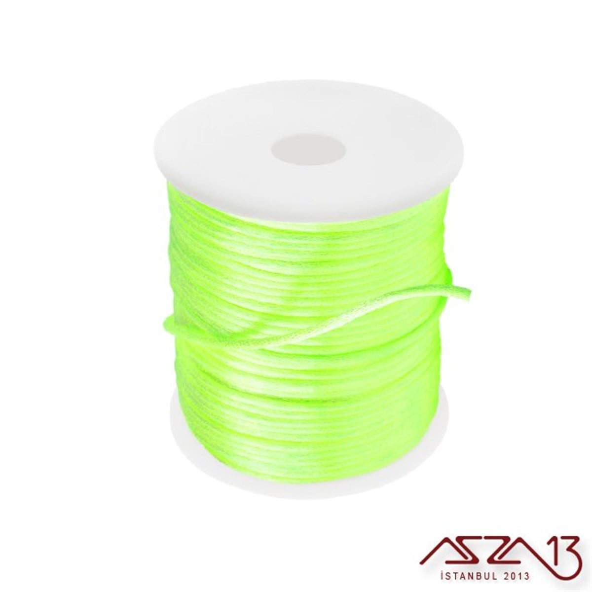 Floş İpler (Rattail Satin Cord)İp, Kordon, MisinaMarkasızNeon Yeşil 2,00 mm Floş İp - 100 m / 1 Masura