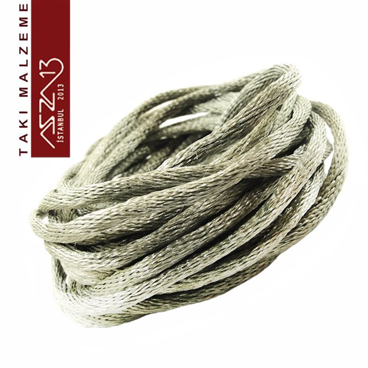 Floş İpler (Rattail Satin Cord)İp, Kordon, MisinaMarkasızGümüş - 2,00 mm - Floş İp / 3 Metre