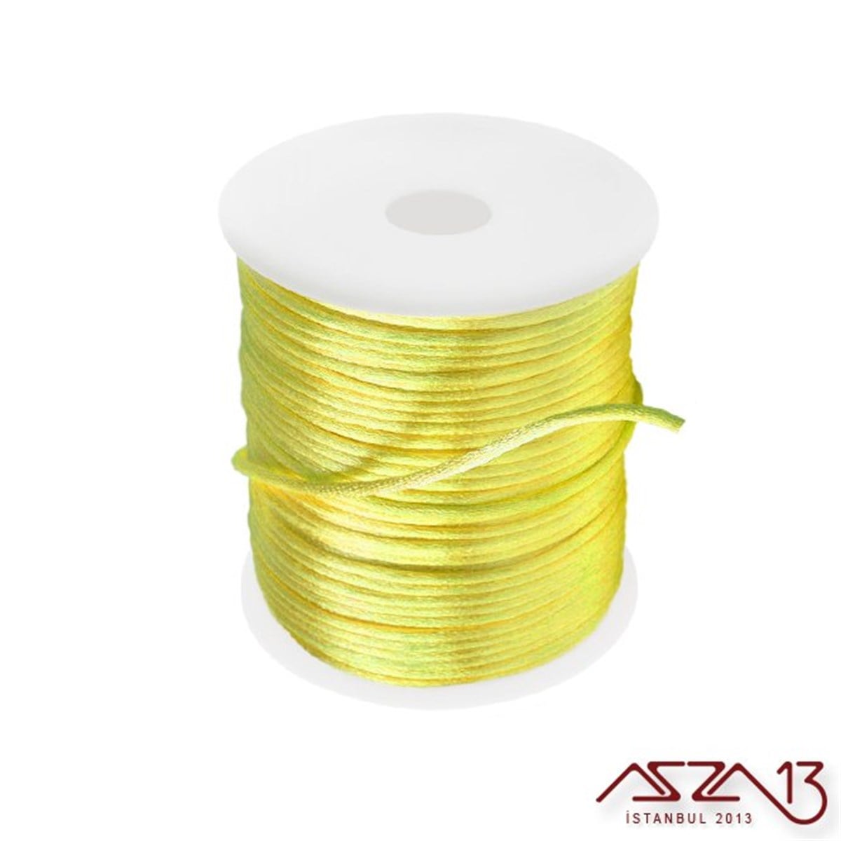 Floş İpler (Rattail Satin Cord)İp, Kordon, MisinaMarkasızLimon Sarı 2,00 mm Floş İp - 100 m / 1 Masura