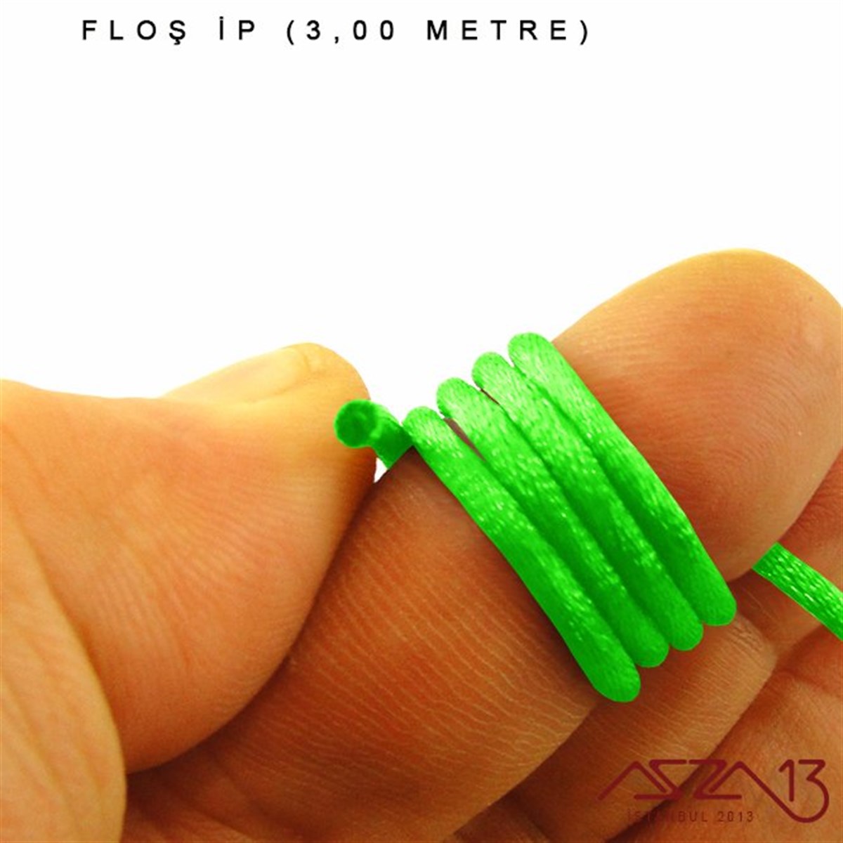 Floş İpler (Rattail Satin Cord)İp, Kordon, MisinaMarkasızNeon Yeşil - 2,00 mm - Floş İp / 3 Metre