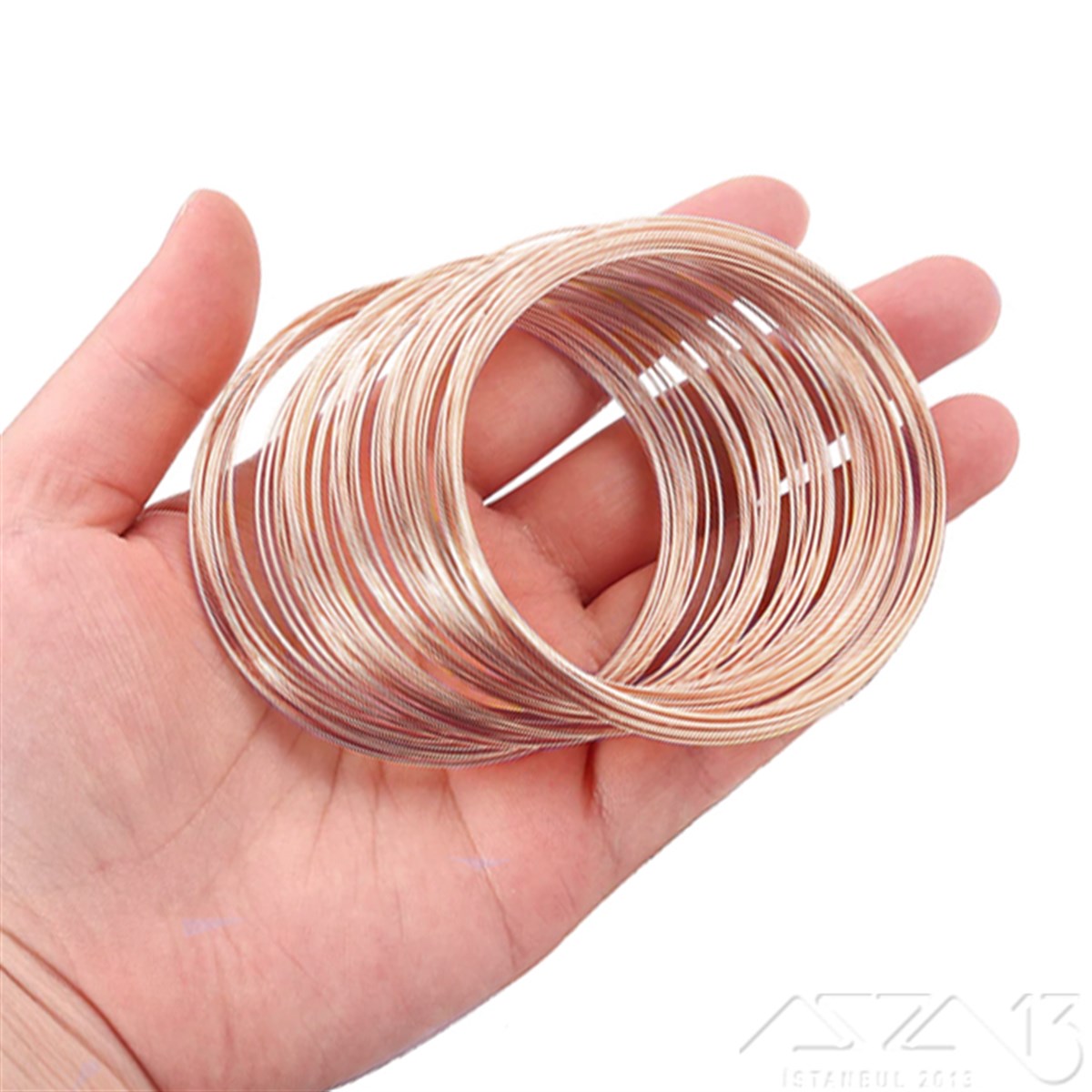 Hafızalı Bileklik Teli / Çelik / Rose Altın Renk / 6 cm / 20 SıraBileklik MalzemeMarkasız06.Tm.66.Bl.48Hafızalı Bileklik Teli / Çelik / Rose Altın Renk / 6 cm / 20 Sıra