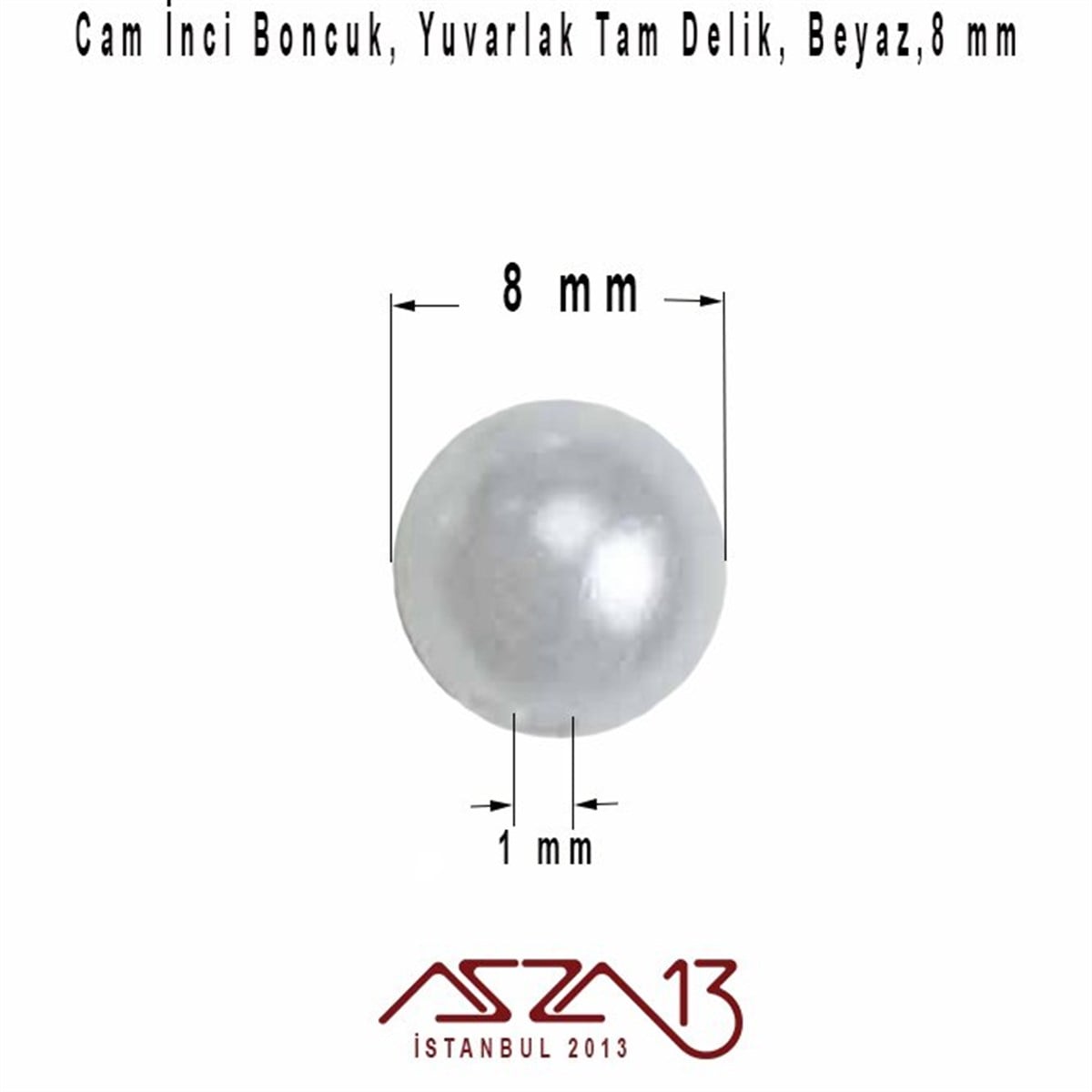 İNCİ BONCUKBONCUK ve TAŞMarkasız40 Adet 8 mm Beyaz Renk İnci Boncuk (25 gr)