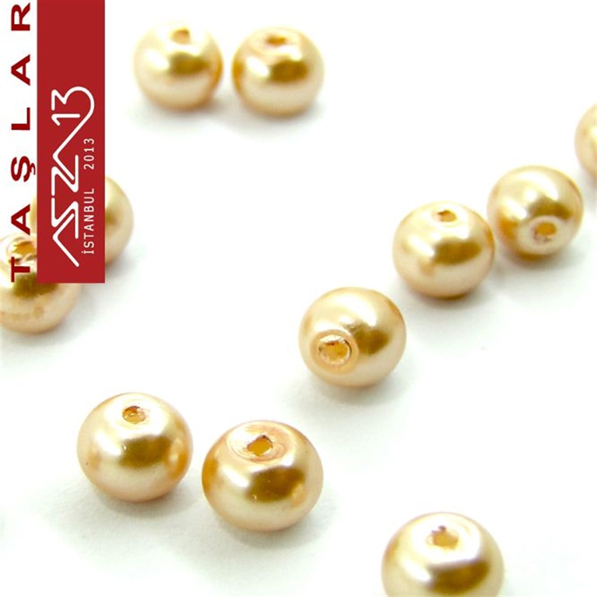 İNCİ BONCUKBONCUK ve TAŞMarkasız82 Adet 6 mm Altın Renk İnci Boncuk (25 gr)