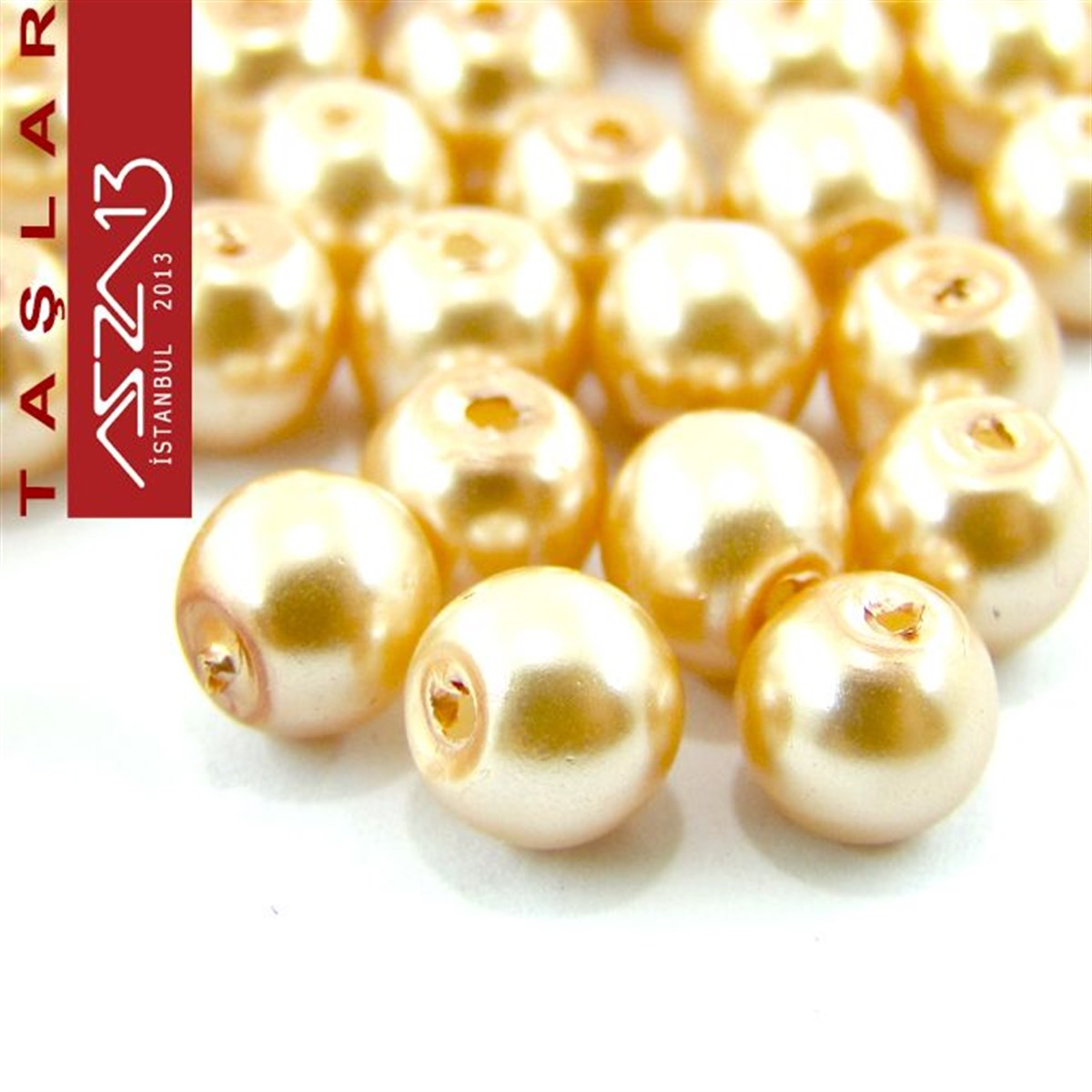 İNCİ BONCUKBONCUK ve TAŞMarkasız82 Adet 6 mm Altın Renk İnci Boncuk (25 gr)