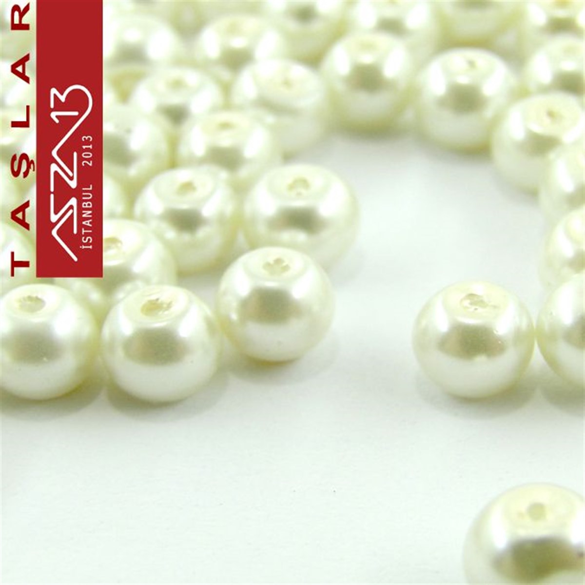İNCİ BONCUKBONCUK ve TAŞMarkasız82 Adet 6 mm Beyaz Renk İnci Boncuk (25 gr)