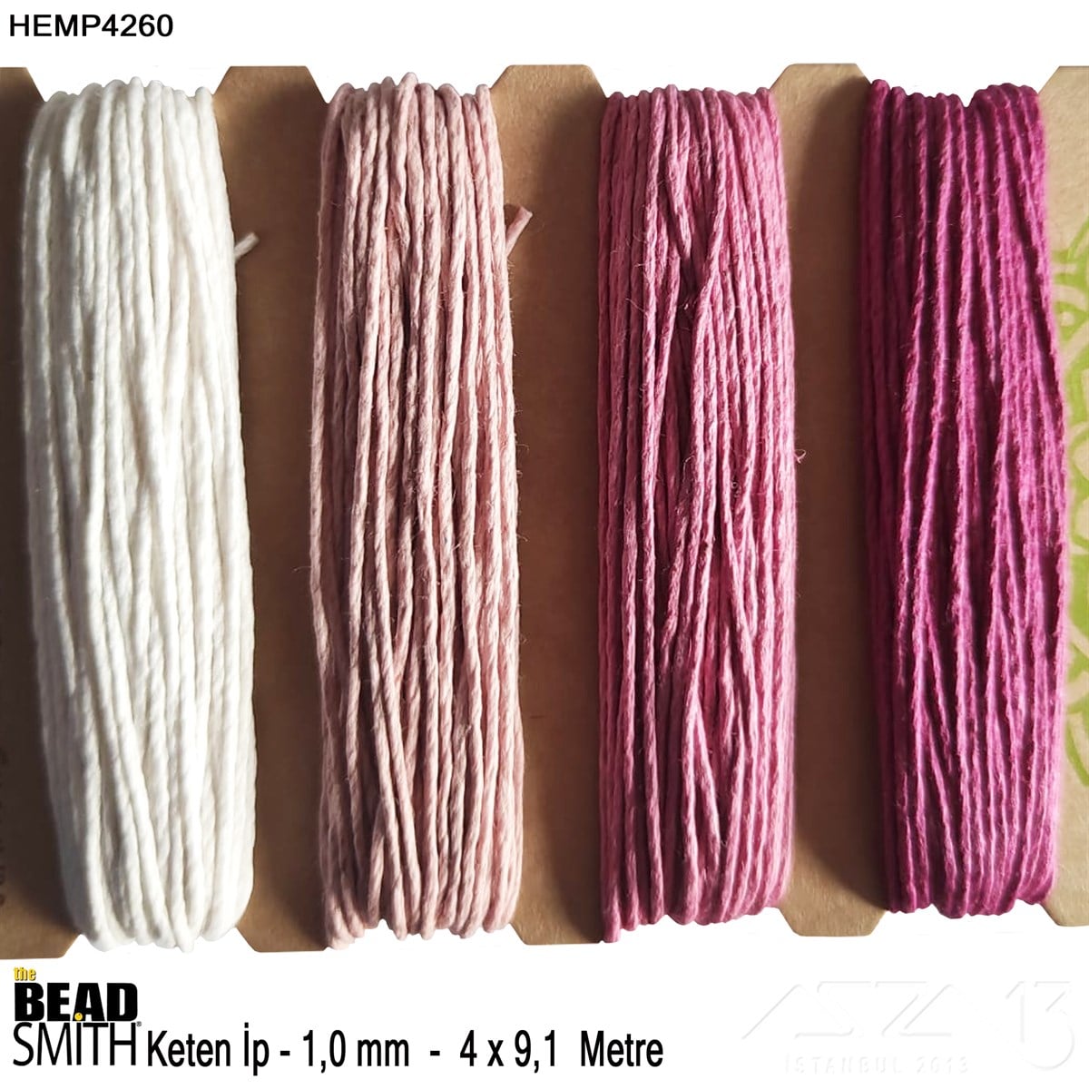 İp, Kordon, Misina / Keten İpler / Doğal Keten İp SetiKeten İplerBeadSmith06.Tm.64.Hm.18İp - Doğal Keten 4'lü İp Seti - 1,0 mm - Hemp4260 - 4x9,1 Metre 