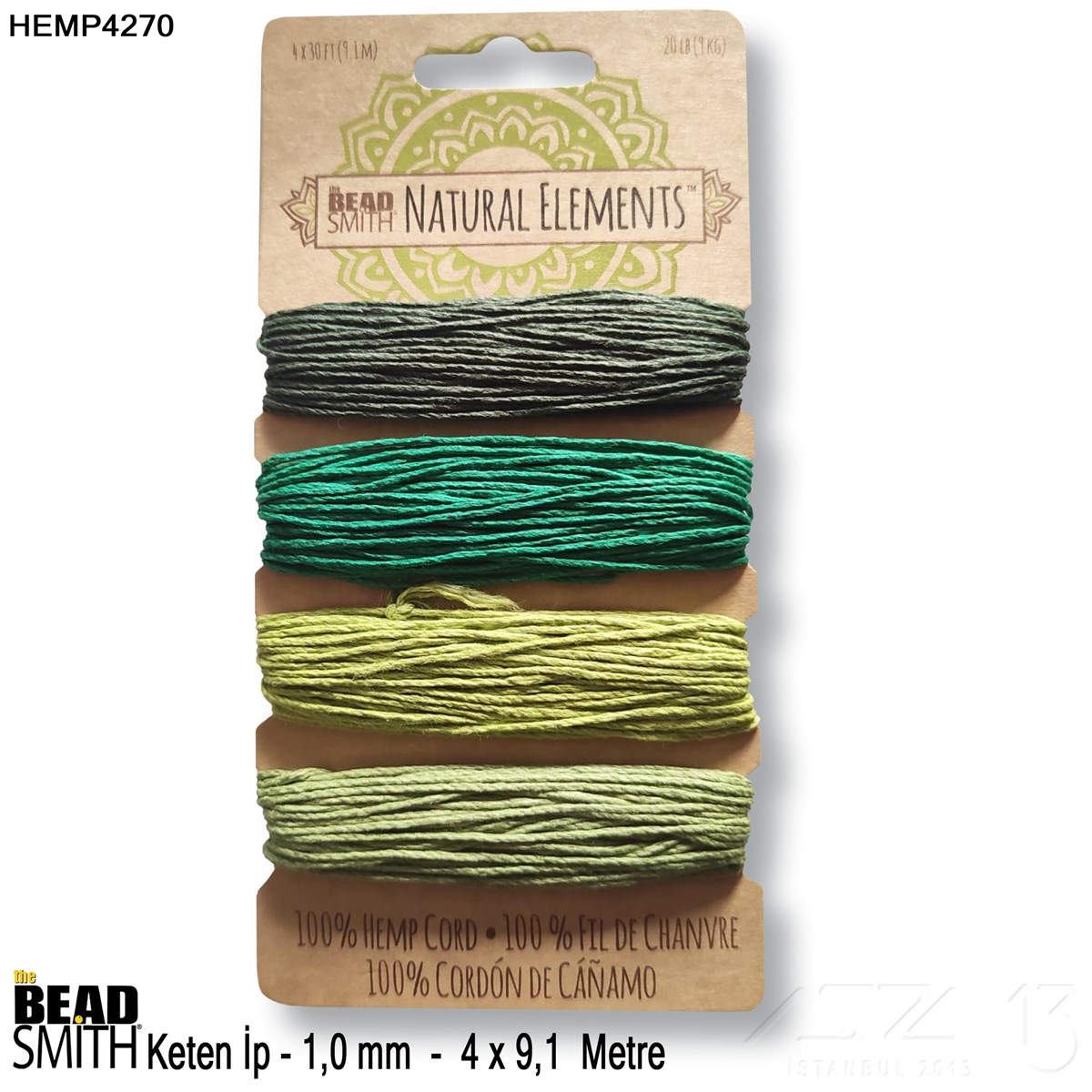 İp, Kordon, Misina / Keten İpler / Doğal Keten İp SetiKeten İplerBeadSmith06.Tm.64.Hm.20İp - Doğal Keten 4'lü İp Seti - 1,0 mm - Hemp4270 - 4x9,1 Metre 