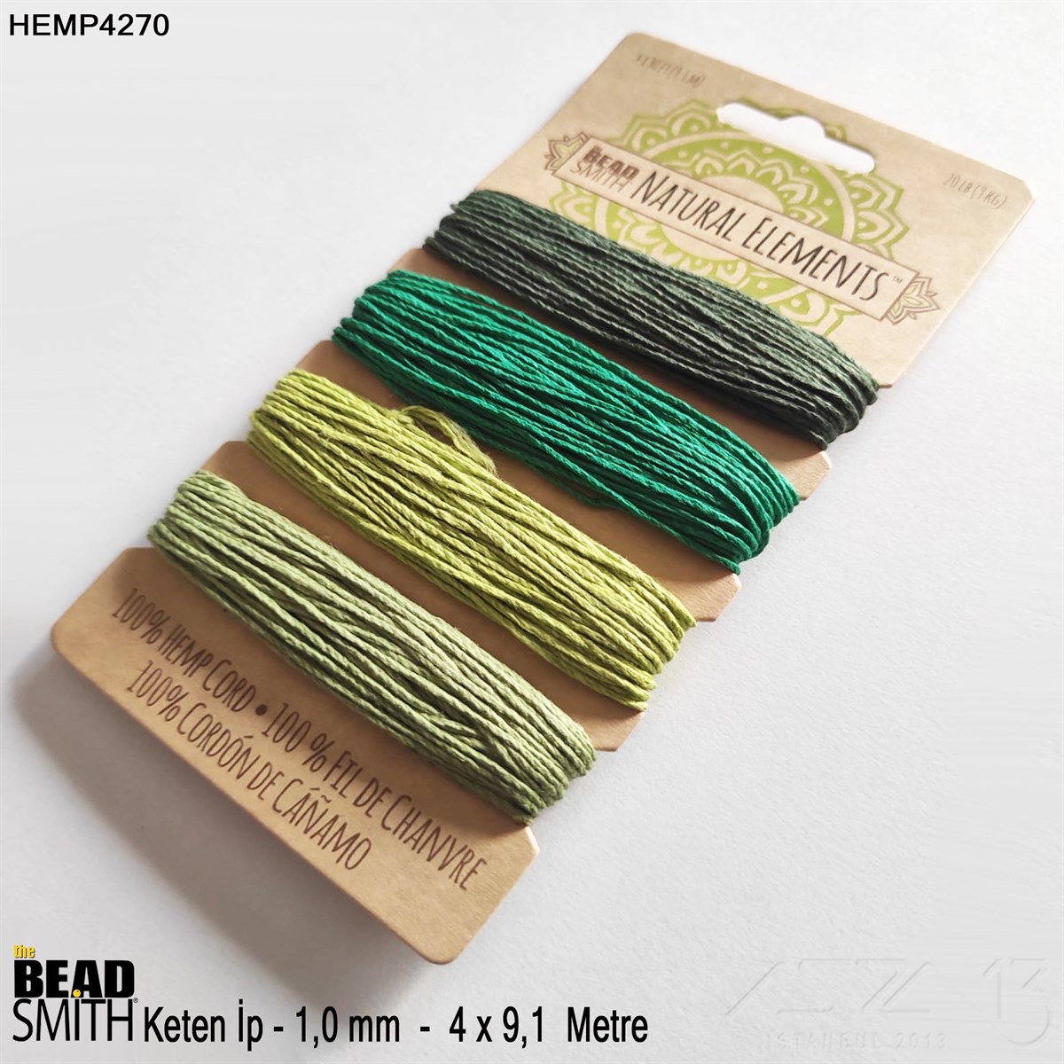 İp, Kordon, Misina / Keten İpler / Doğal Keten İp SetiKeten İplerBeadSmith06.Tm.64.Hm.20İp - Doğal Keten 4'lü İp Seti - 1,0 mm - Hemp4270 - 4x9,1 Metre 