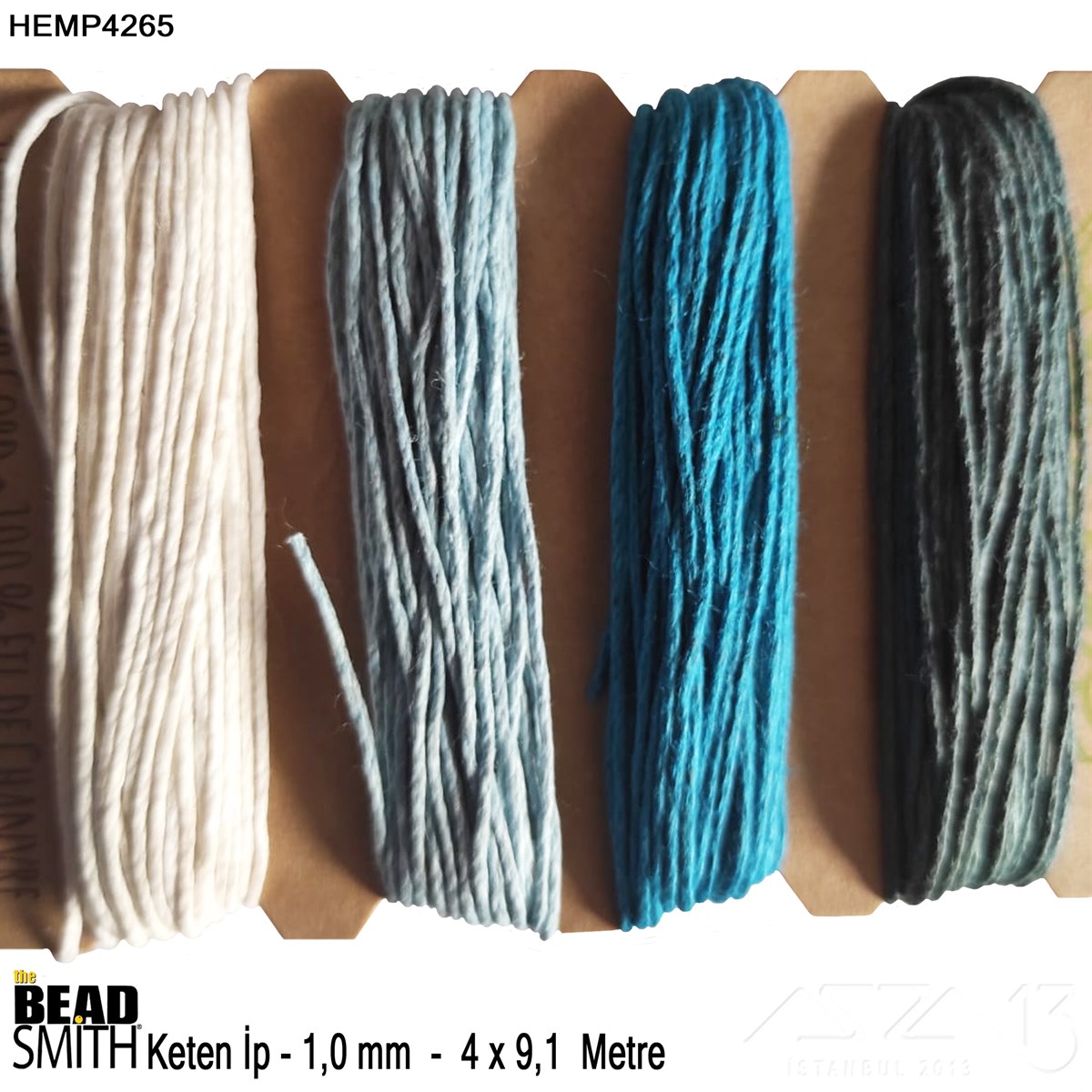 İp, Kordon, Misina / Keten İpler / Doğal Keten İp SetiKeten İplerBeadSmith06.Tm.64.Hm.19İp - Doğal Keten 4'lü İp Seti - 1,0 mm - Hemp4265 - 4x9,1 Metre 