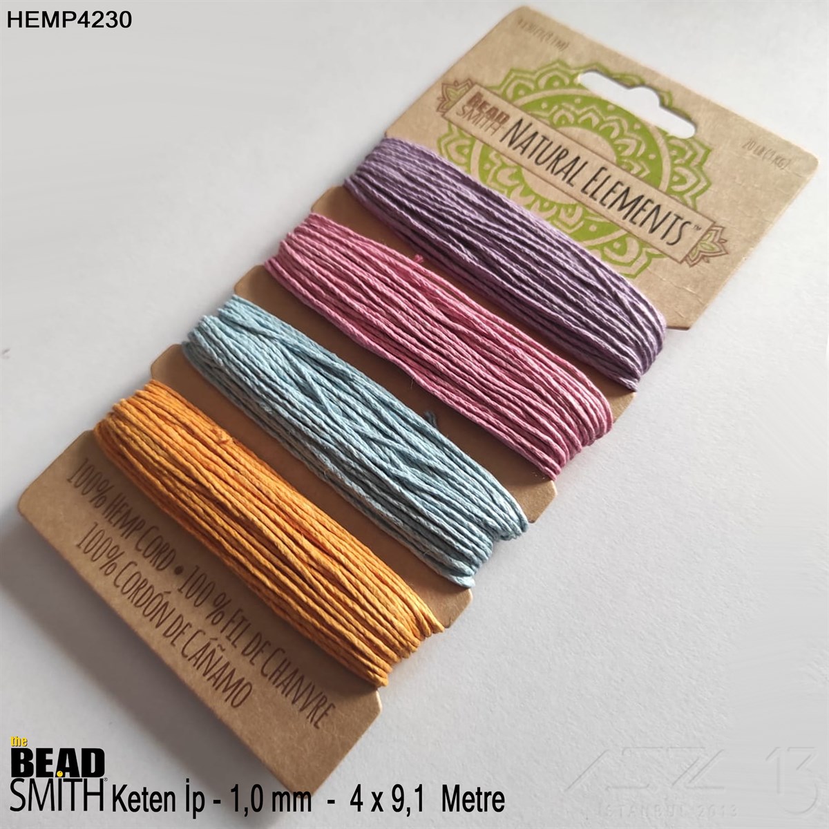İp, Kordon, Misina / Keten İpler / Doğal Keten İp SetiKeten İplerBeadSmith06.Tm.64.Hm.16İp - Doğal Keten 4'lü İp Seti - 1,0 mm - Hemp4230 - 4x9,1 Metre 