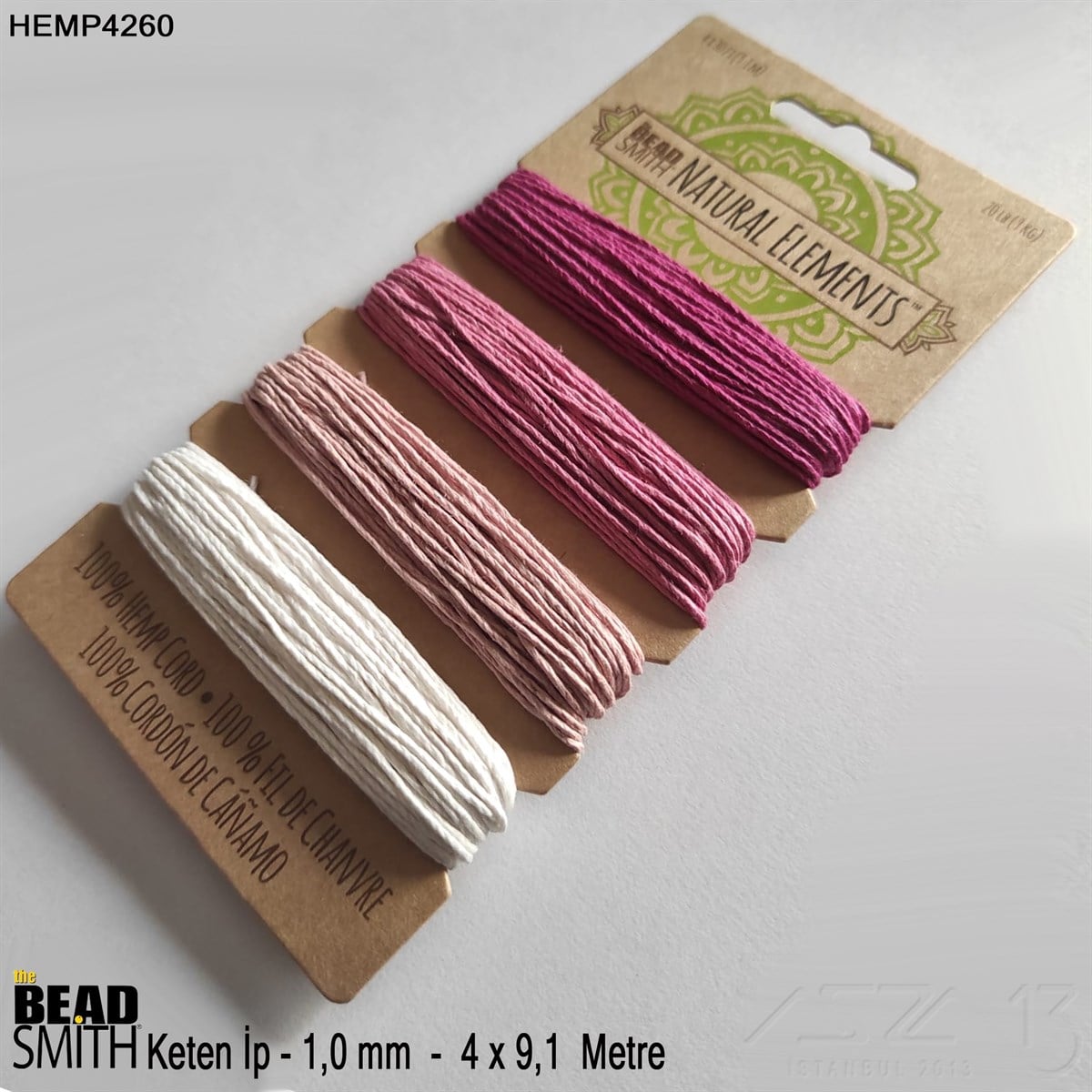 İp, Kordon, Misina / Keten İpler / Doğal Keten İp SetiKeten İplerBeadSmith06.Tm.64.Hm.18İp - Doğal Keten 4'lü İp Seti - 1,0 mm - Hemp4260 - 4x9,1 Metre 