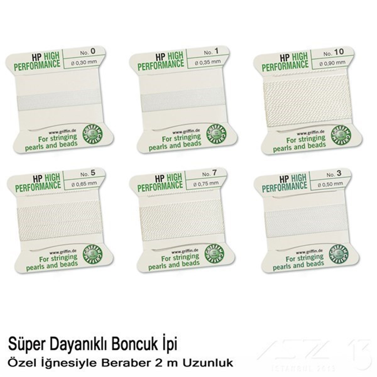 İp, Kordon, Misina / Performans İpleri / Super Dayanıklı, Kendinden İğneli İpPerformans İpleriGriffin06.Tm.64.Pf.01İp - Super Dayanıklı, Kendinden İğneli - 0,35 mm - N1 - 2 Metre 