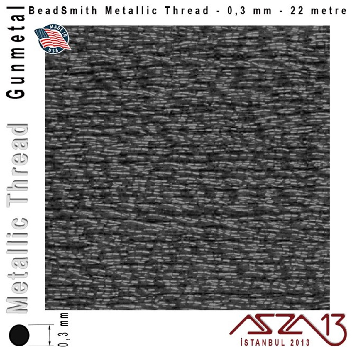 İpler, Kordonlar, MisinalarTAKI MALZEMEBeadSmithMetalik İp - Gunmetal - Siyah Rodaj - 0,30 mm Kalınlıkta İp / 22 metre