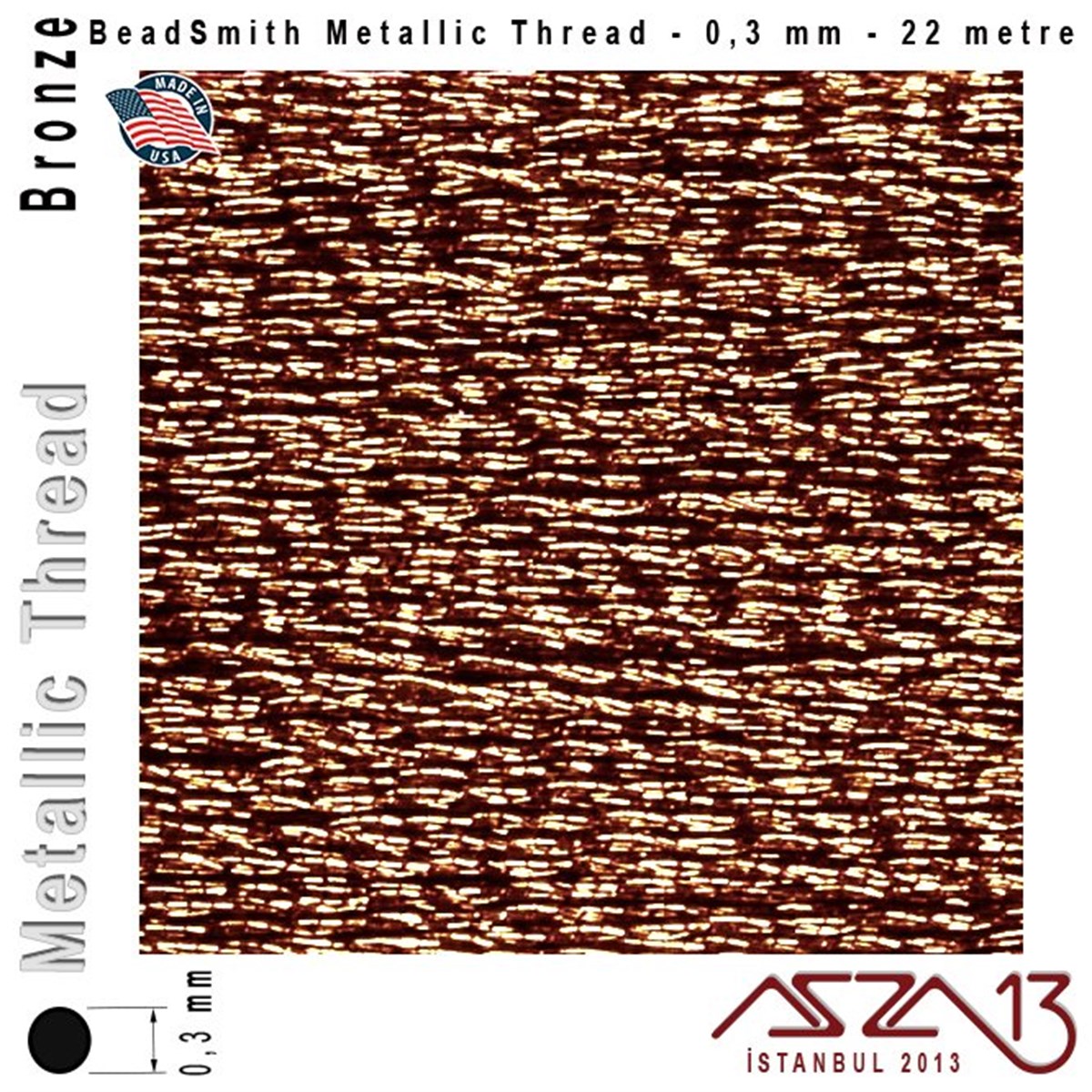 İpler, Kordonlar, MisinalarTAKI MALZEMEBeadSmithMetalik İp - Bronze - Bronz - 0,30 mm Kalınlıkta İp / 22 metre