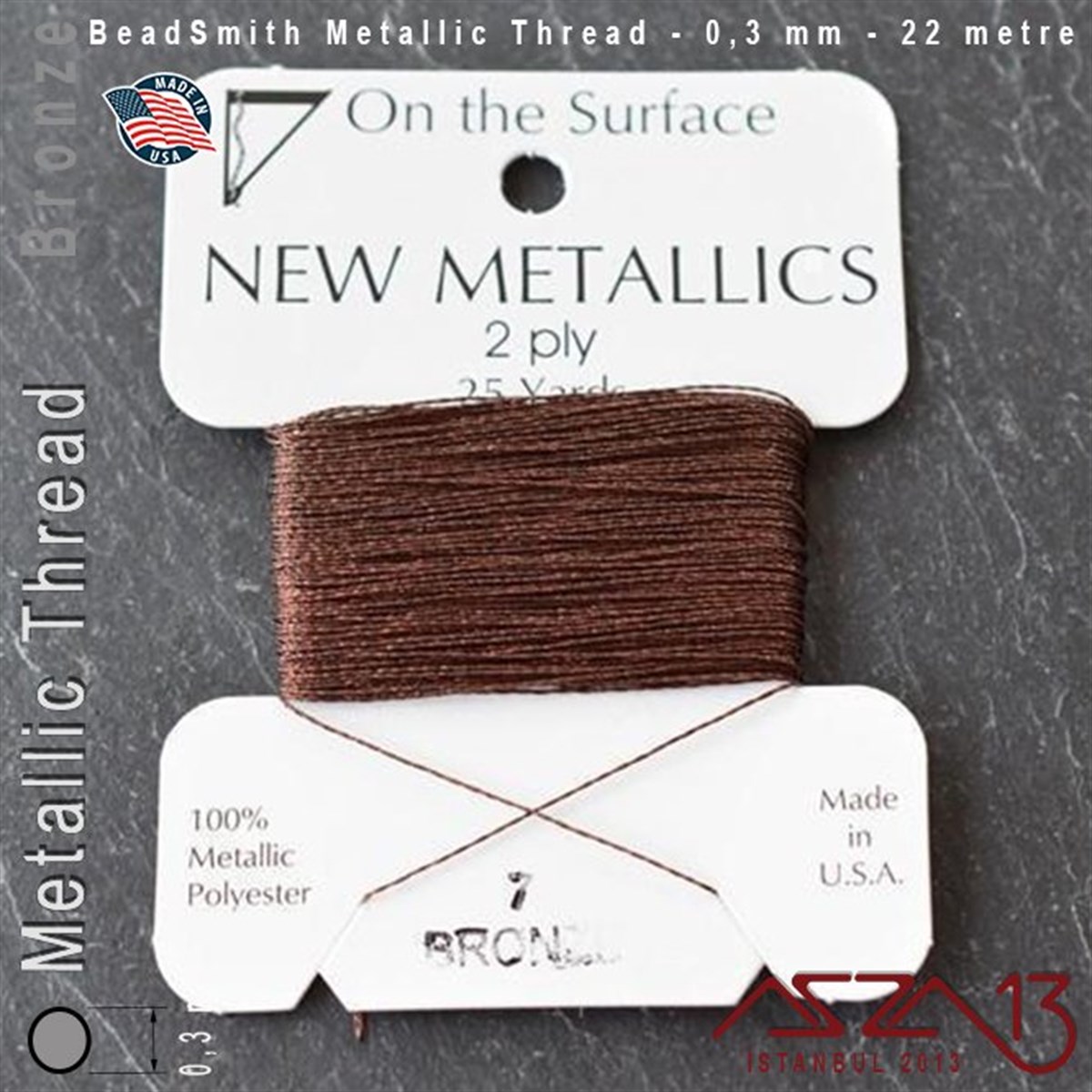 İpler, Kordonlar, MisinalarTAKI MALZEMEBeadSmithMetalik İp - Bronze - Bronz - 0,30 mm Kalınlıkta İp / 22 metre