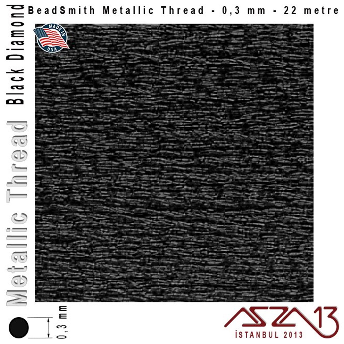 İpler, Kordonlar, MisinalarTAKI MALZEMEBeadSmithMetalik İp - Black Diamond - Siyah Elmas - 0,30 mm Kalınlıkta İp / 22 metre