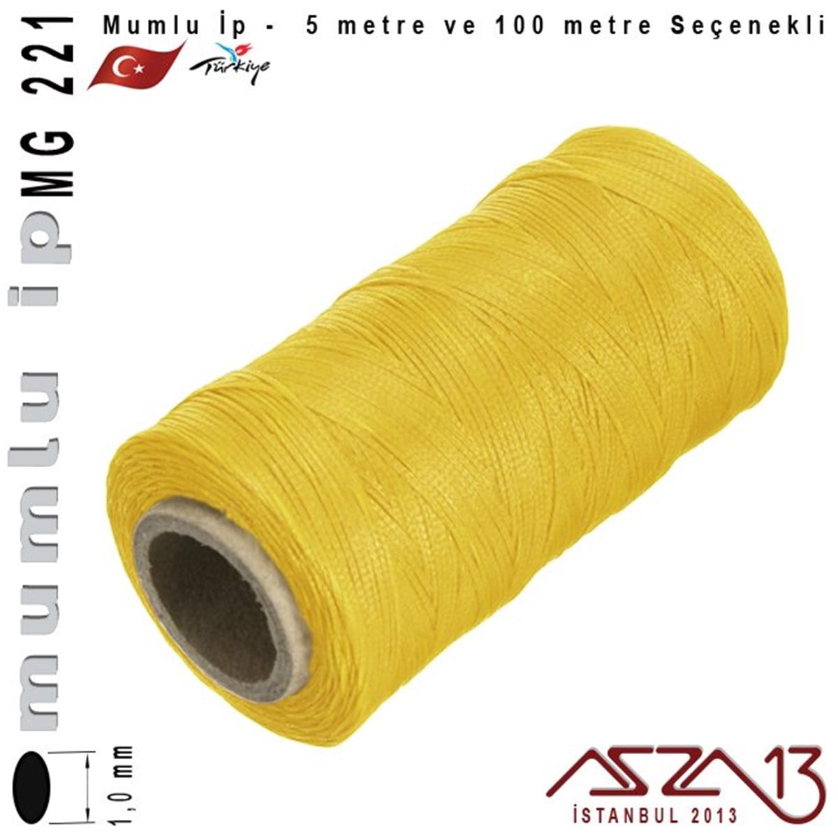 İpler, Kordonlar, MisinalarTAKI MALZEMEKord İplikMG 221, Megafil Extra Mumlu İp - 1,0 mm Kalınlıkta / 5 veya 100 metre