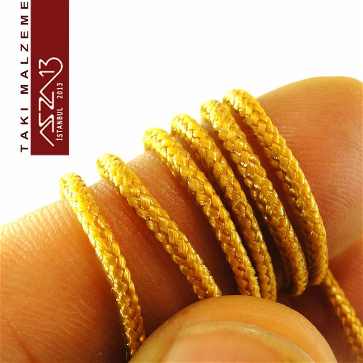 İpler, Kordonlar, MisinalarTAKI MALZEMEKord İplikDoğal Pamuk, 2,00 mm Altın Rengi Kordon / Paket İçeriği 3 m