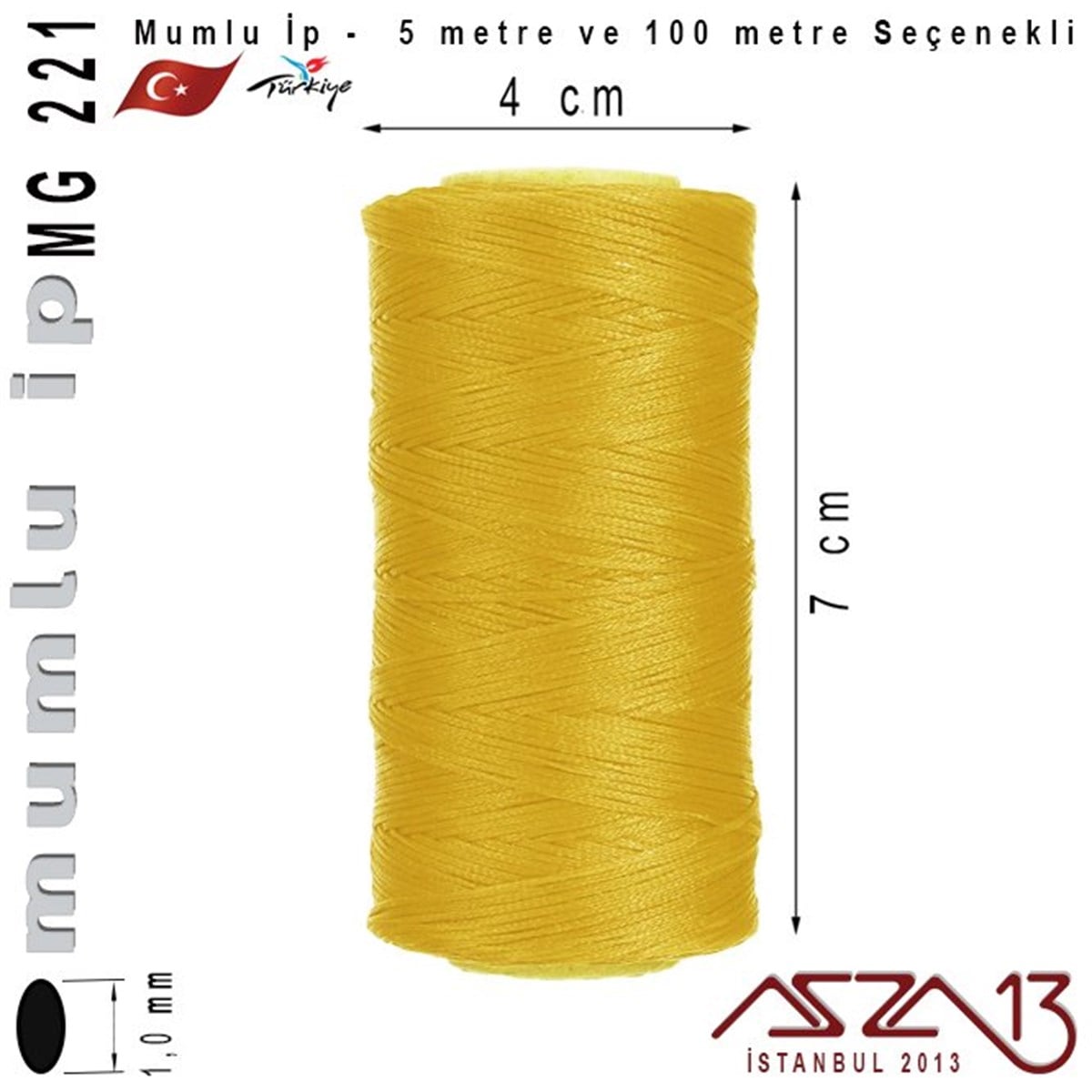 İpler, Kordonlar, MisinalarTAKI MALZEMEKord İplikMG 221, Megafil Extra Mumlu İp - 1,0 mm Kalınlıkta / 5 veya 100 metre