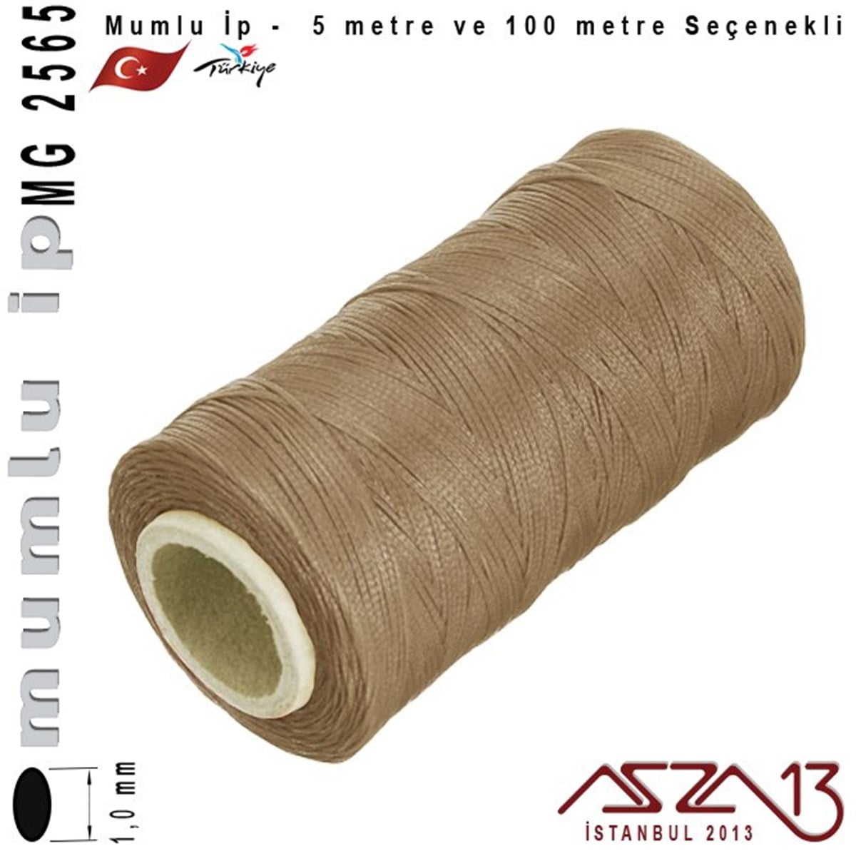İpler, Kordonlar, MisinalarTAKI MALZEMEKord İplikMG 2565, Megafil Extra Mumlu İp - 1,0 mm Kalınlıkta / 5 veya 100 metre