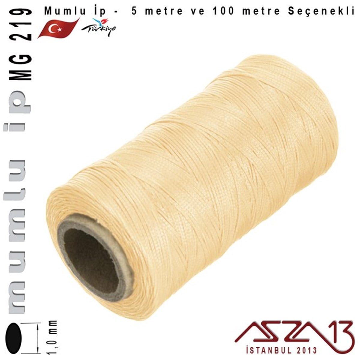 İpler, Kordonlar, MisinalarTAKI MALZEMEKord İplikMG 219, Megafil Extra Mumlu İp - 1,0 mm Kalınlıkta / 5 veya 100 metre