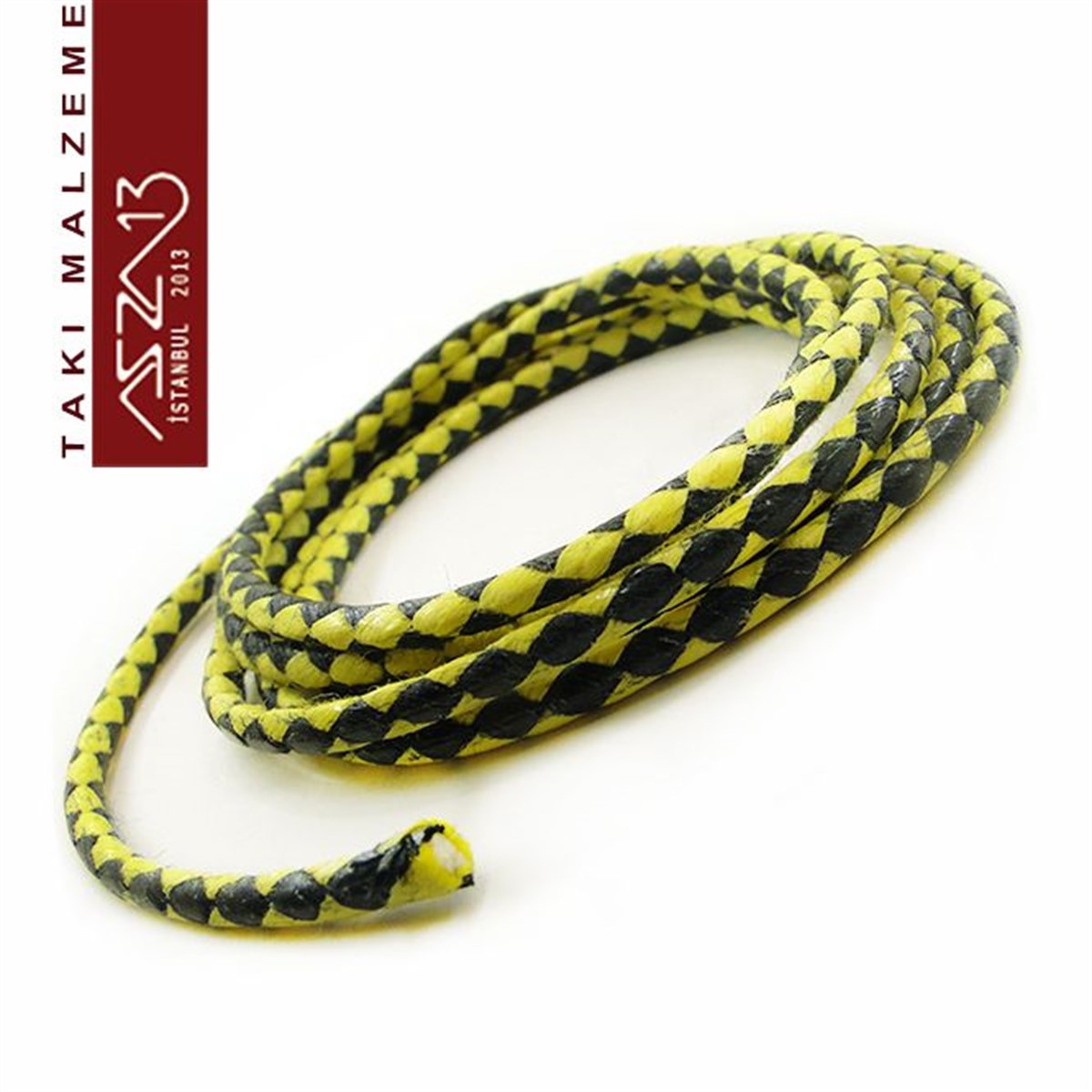 İpler, Kordonlar, MisinalarTAKI MALZEMEKord İplikDoğal Pamuk, 2,50 mm Sarı Lacivert Renk Kordon / Paket İçeriği 1 m