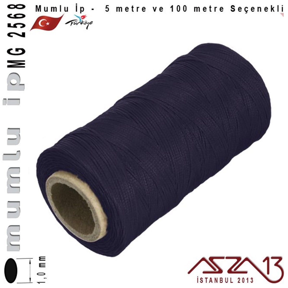 İpler, Kordonlar, MisinalarTAKI MALZEMEKord İplikMG 2568, Megafil Extra Mumlu İp - 1,0 mm Kalınlıkta / 5 veya 100 metre