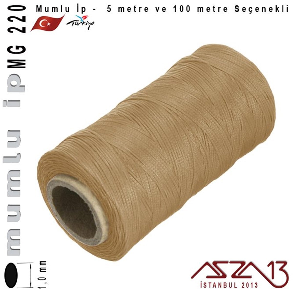 İpler, Kordonlar, MisinalarTAKI MALZEMEKord İplikMG 220, Megafil Extra Mumlu İp - 1,0 mm Kalınlıkta / 5 veya 100 metre
