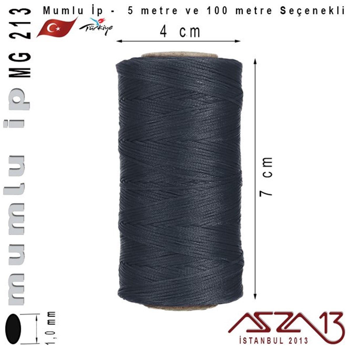 İpler, Kordonlar, MisinalarTAKI MALZEMEKord İplikMG 213, Megafil Extra Mumlu İp - 1,0 mm Kalınlıkta / 5 veya 100 metre