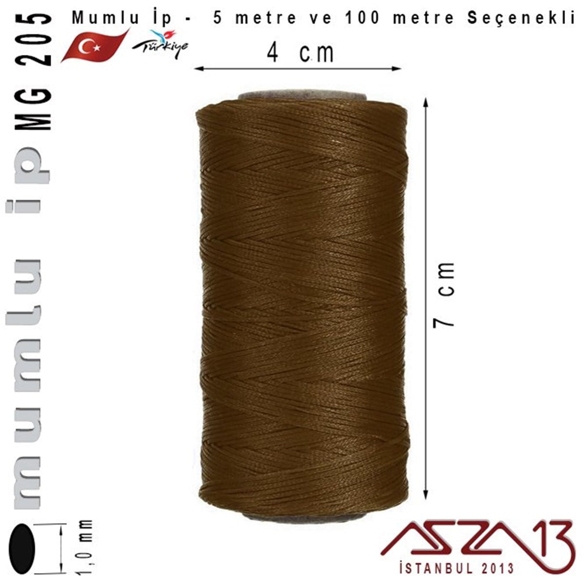 İpler, Kordonlar, MisinalarTAKI MALZEMEKord İplikMG 205, Megafil Extra Mumlu İp - 1,0 mm Kalınlıkta / 5 veya 100 metre