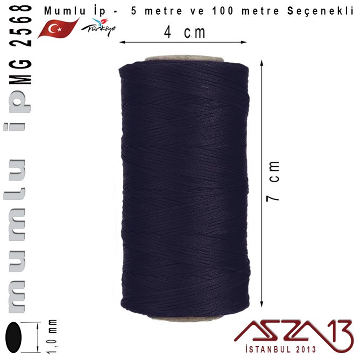 İpler, Kordonlar, MisinalarTAKI MALZEMEKord İplikMG 2568, Megafil Extra Mumlu İp - 1,0 mm Kalınlıkta / 5 veya 100 metre