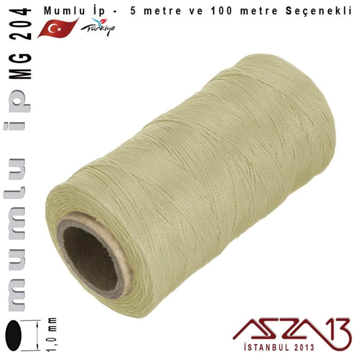 İpler, Kordonlar, MisinalarTAKI MALZEMEKord İplikMG 204, Megafil Extra Mumlu İp - 1,0 mm Kalınlıkta / 5 veya 100 metre